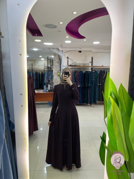 جلباب تركي مع سترس على الجنب