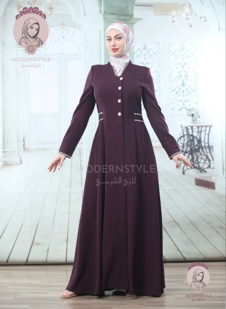 جلباب مع كلفة على الخصر