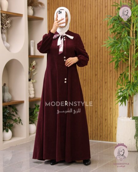 عباية 6 أزرار مع سكارف